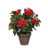 Castorama Azalea Rouge Artificiel 20 X H.27 Cm En Pot Stan Gris ø11,5 Cm