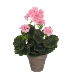 Castorama Geranium Rose Artificiel ø20 X H.34 Cm En Pot Stan Gris ø11,5 Cm