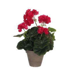 Castorama Geranium Rose Foncé Artificiel ø20 X H.34 Cm En Pot Stan Gris ø11,5 Cm