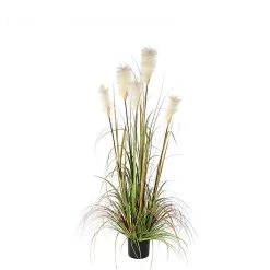 Castorama Herbe Panache Foxtail Vert Artificiel En Pot Plastique ø70 X H.150 Cm