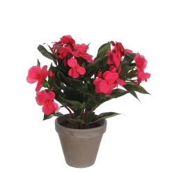 Castorama Impatiens Rose Artificiel En Pot Stan Gris ø13,5 X H.32 Cm