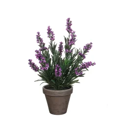 Castorama Lavande Violet Artificiel ø20 X H.33 Cm En Pot Stan Gris ø11,5 Cm