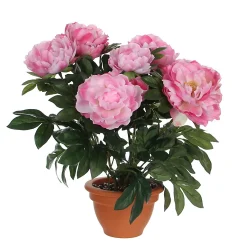 Castorama Pivoine Rose Artificiel ø45 X H.50 Cm En Pot Campana Terra ø17,5 Cm